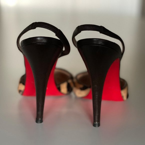 Louboutin Pony Slingback Heels Leopard 6 - Picture 5 of 8